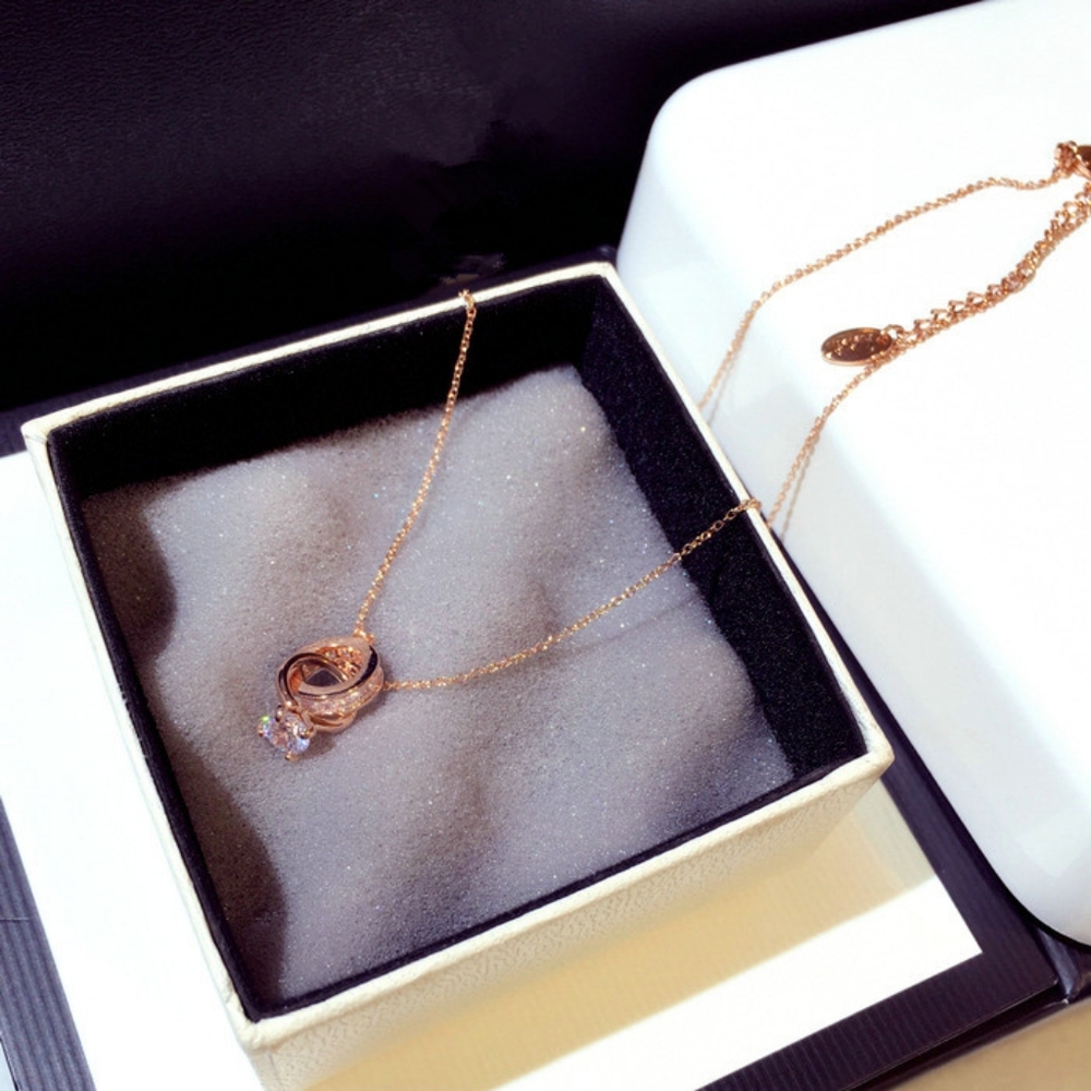 14k gold diamond ring necklace - Picture 9 of 16